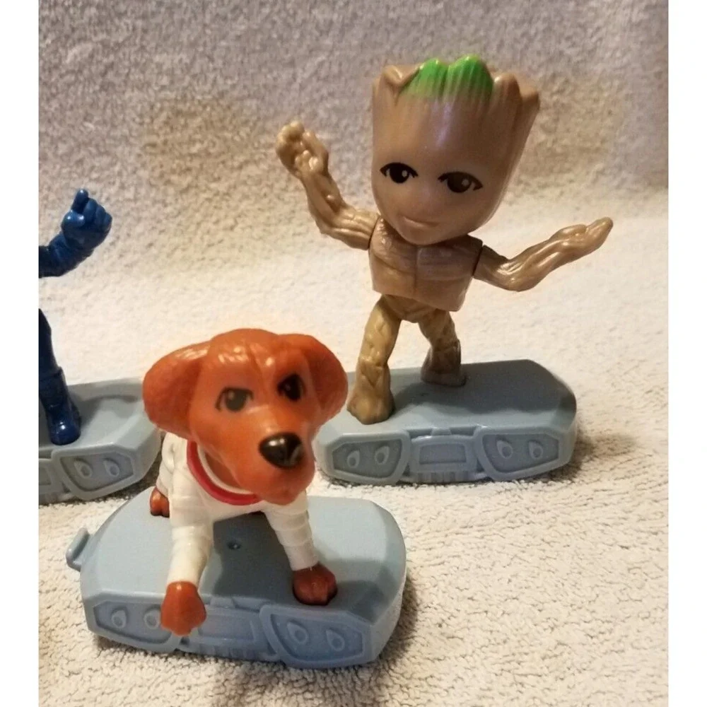 LOT Of 5 Guardians Of The Galaxy  McDonald's Figures Cosmos Star Lord Adam Groot